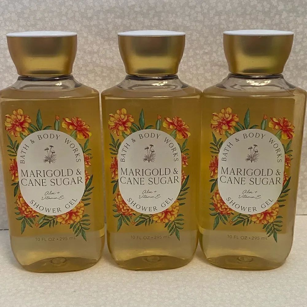 Bath and Body Works MARIGOLD & CANE SUGAR Shower Gel 3 PC Set